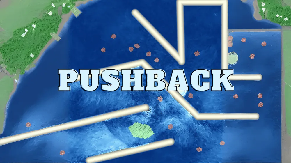 Play Push Back game online – create water currents to guide boats to shore in this fun logic-based puzzle game | Pokoo Games