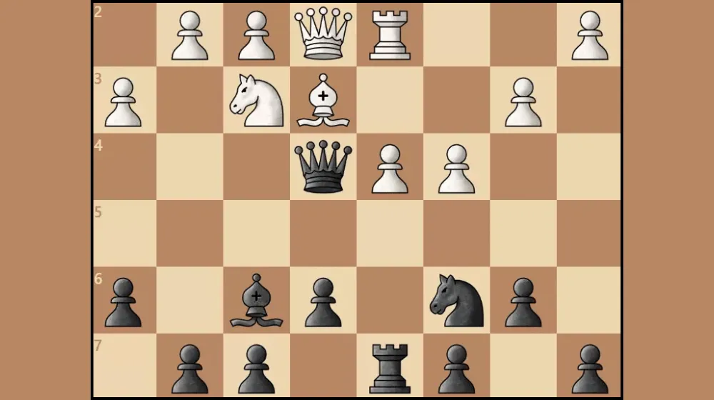 Online chess game board with black and white pieces in play | Pokoo Games