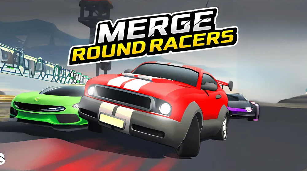 Merge Round Racers gameplay - merge cars, upgrade garage and race for coins in a fun idle car game | Pokoo Games