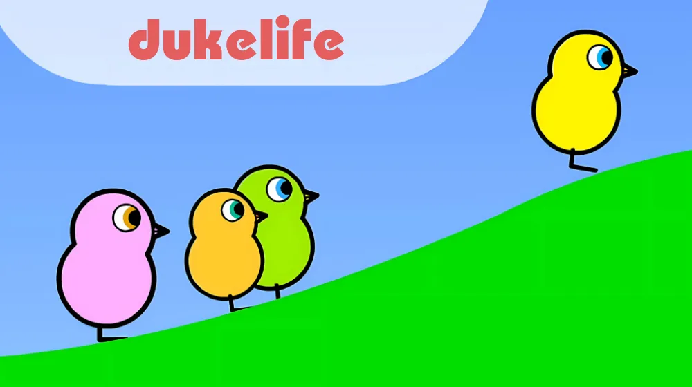 Duck Life game image showing a training duck running, flying, and swimming to level up skills | Pokoo Games